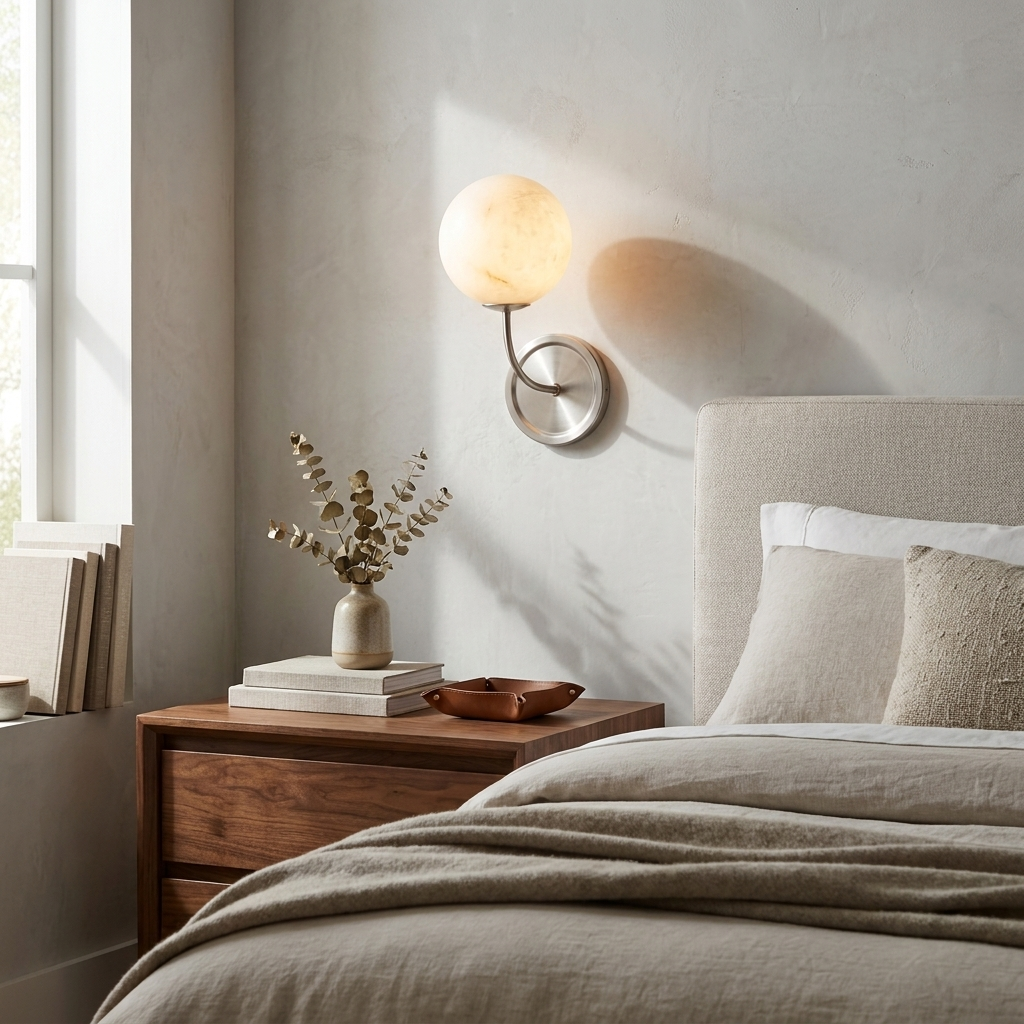 Lunelle Alabaster Globe Wall Sconce