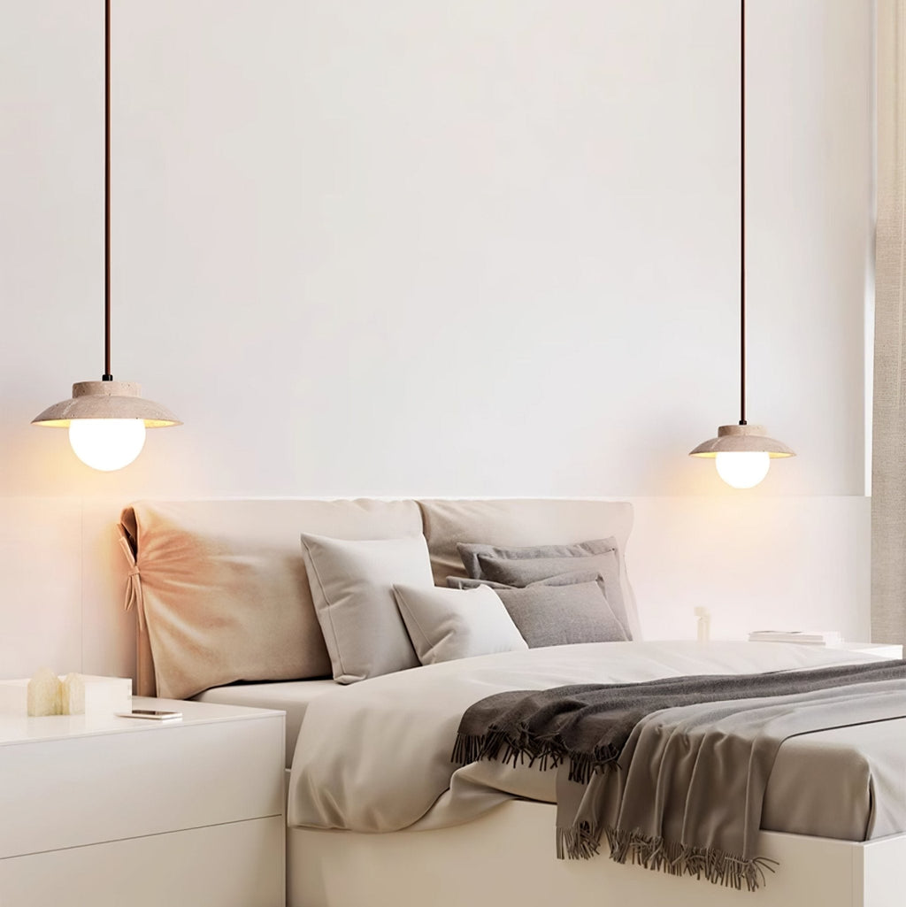 Suspension moderne Bragi en Travertin jaune