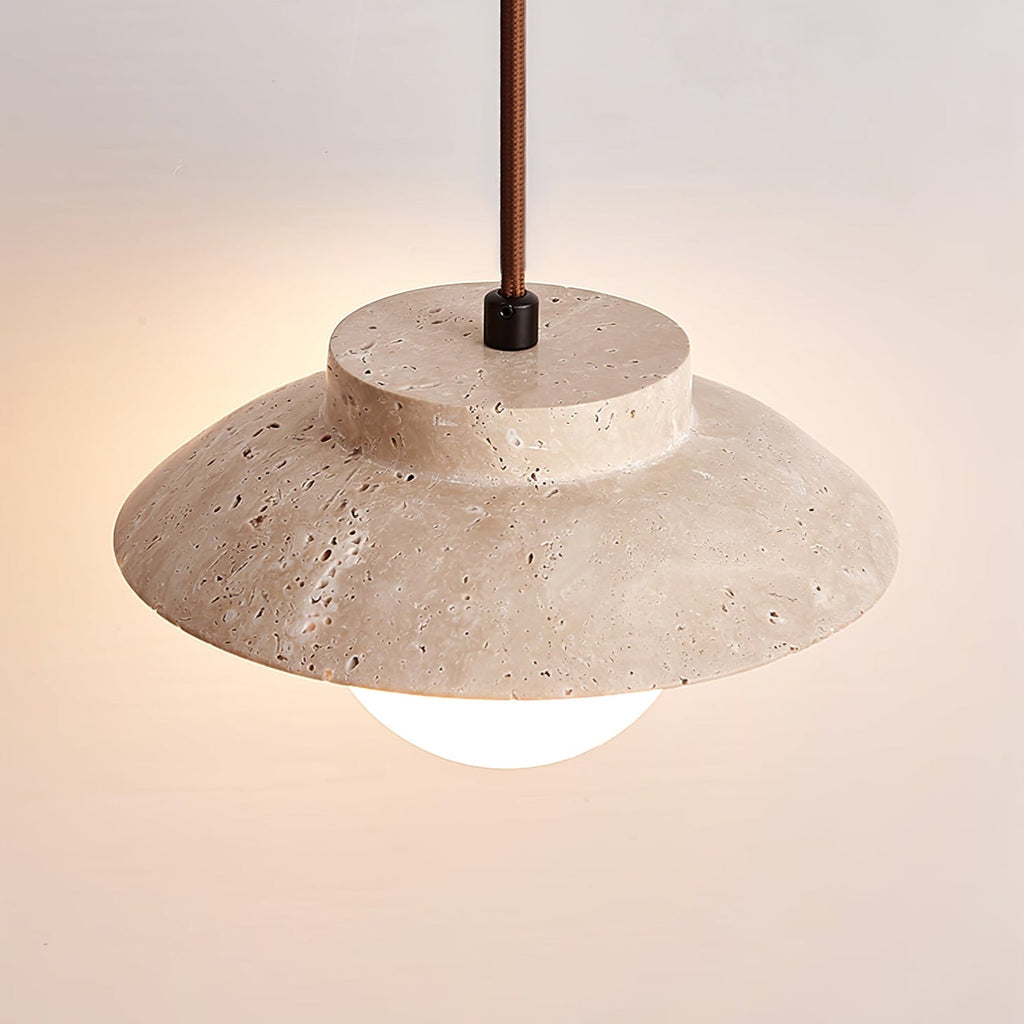 Suspension moderne Bragi en Travertin jaune