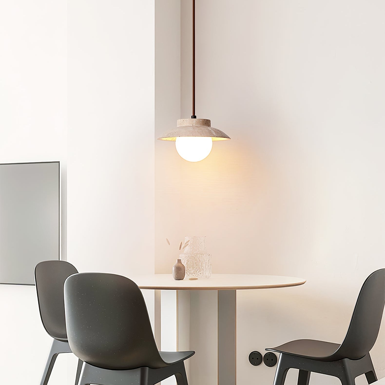 Suspension moderne Bragi en Travertin jaune