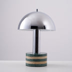 Lampe à poser moderne Agaton en chrome Gris et beige