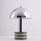 Lampe à poser moderne Agaton en chrome Gris et beige