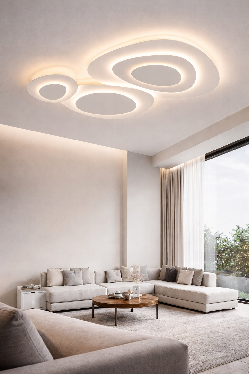 Plafonnier LED Aadam Nuage en Métal Blanc