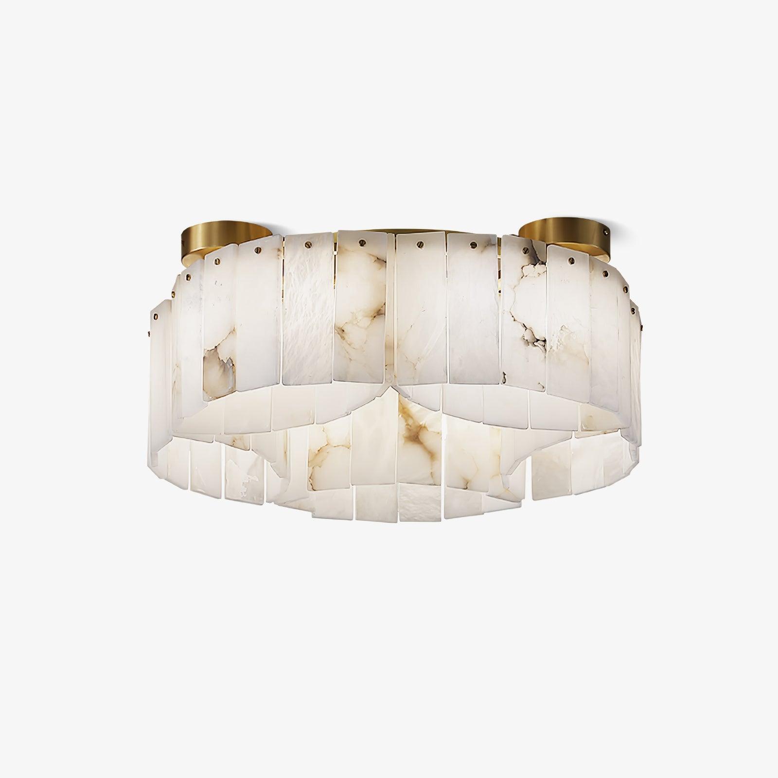 Plafonnier moderne Celyn en Albâtre Laiton et blanc