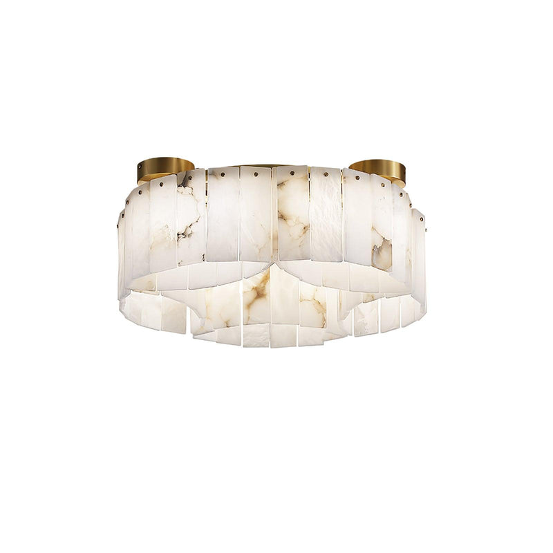 Plafonnier moderne Celyn en Albâtre Laiton et blanc