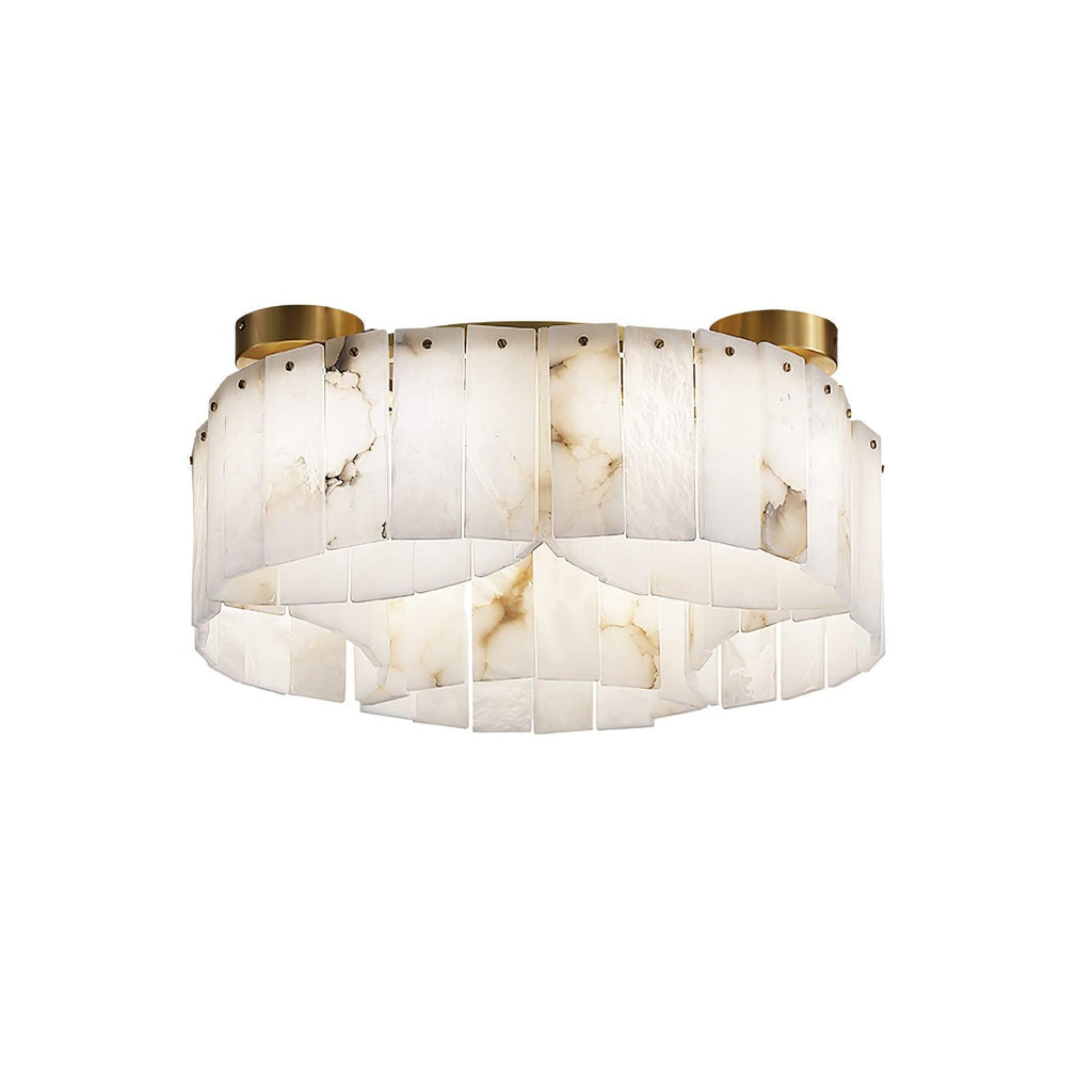 Plafonnier moderne Celyn en Albâtre Laiton et blanc
