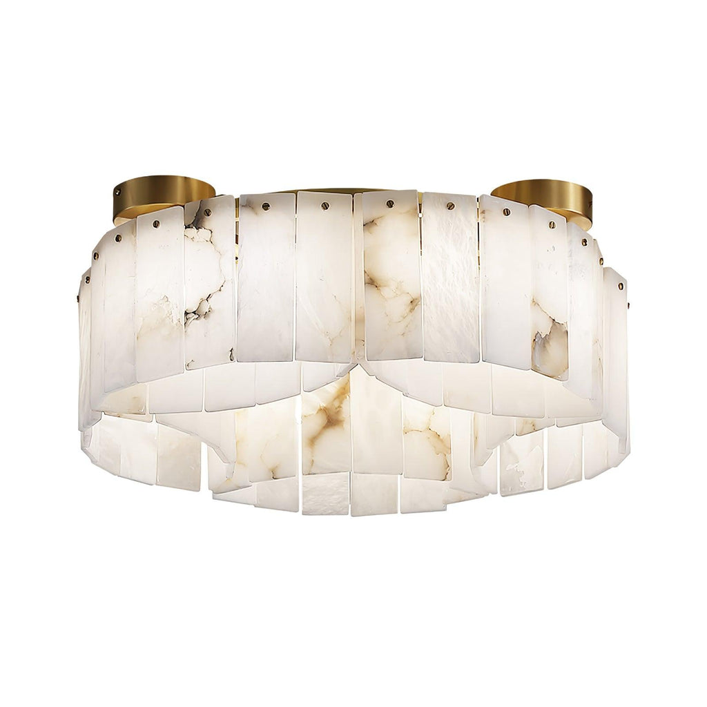Plafonnier moderne Celyn en Albâtre Laiton et blanc