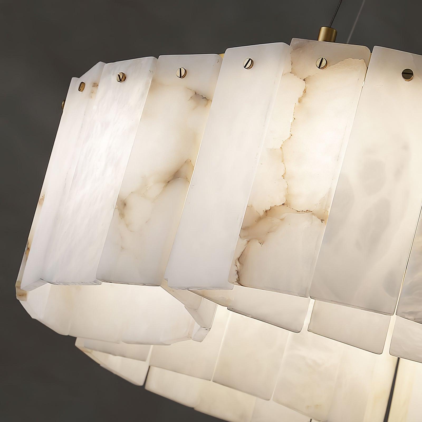 Plafonnier moderne Celyn en Albâtre Laiton et blanc