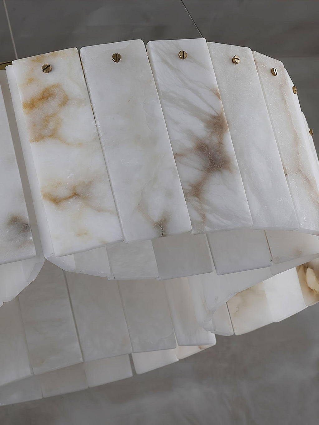 Plafonnier moderne Celyn en Albâtre Laiton et blanc