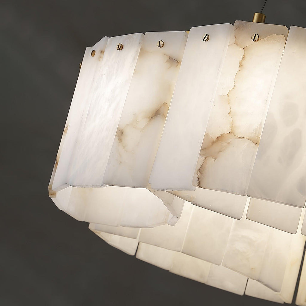 Plafonnier moderne Celyn en Albâtre Laiton et blanc