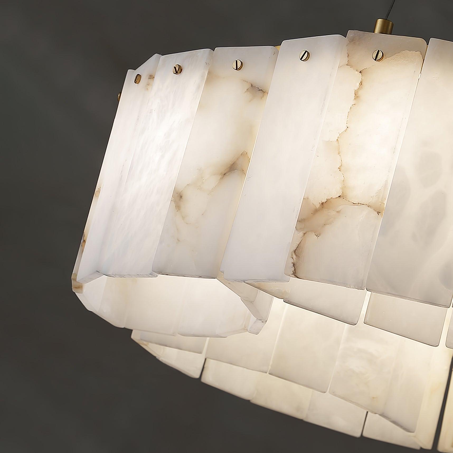 Plafonnier moderne Celyn en Albâtre Laiton et blanc