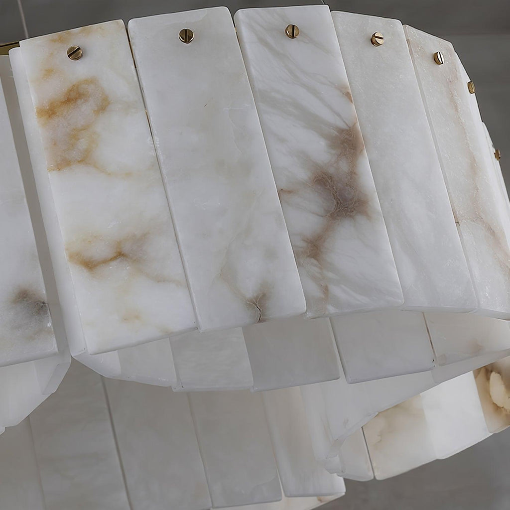 Plafonnier moderne Celyn en Albâtre Laiton et blanc