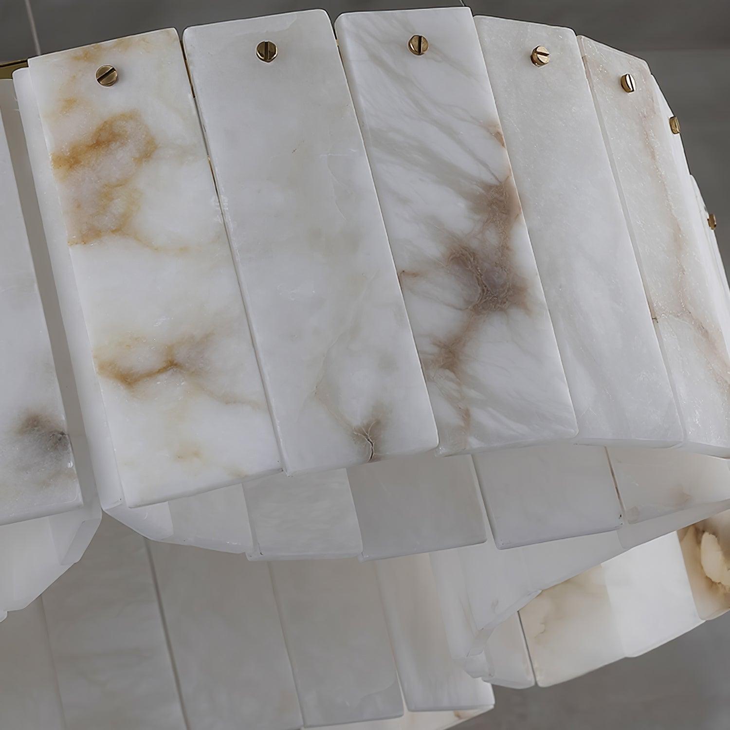 Plafonnier moderne Celyn en Albâtre Laiton et blanc