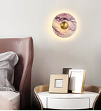 Applique murale moderne Vale en Marbre Chrome et Bulgari violet