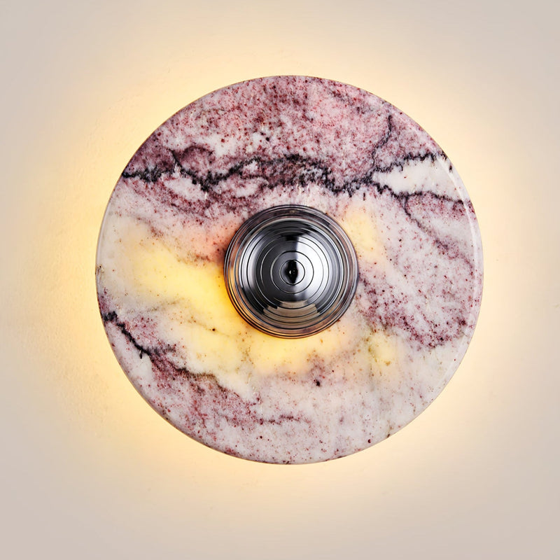 Applique murale moderne Vale en Marbre Chrome et Bulgari violet