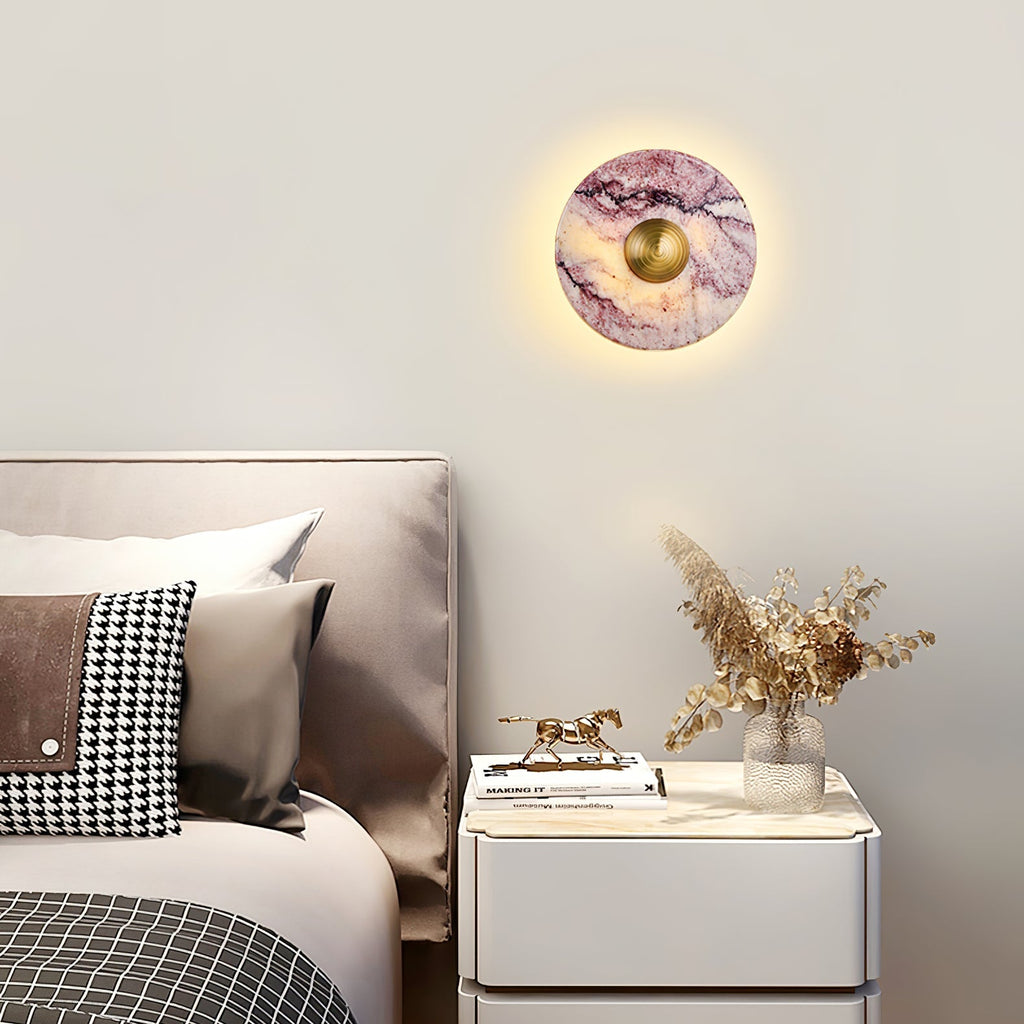 Applique murale moderne Vale en Marbre Chrome et Bulgari violet