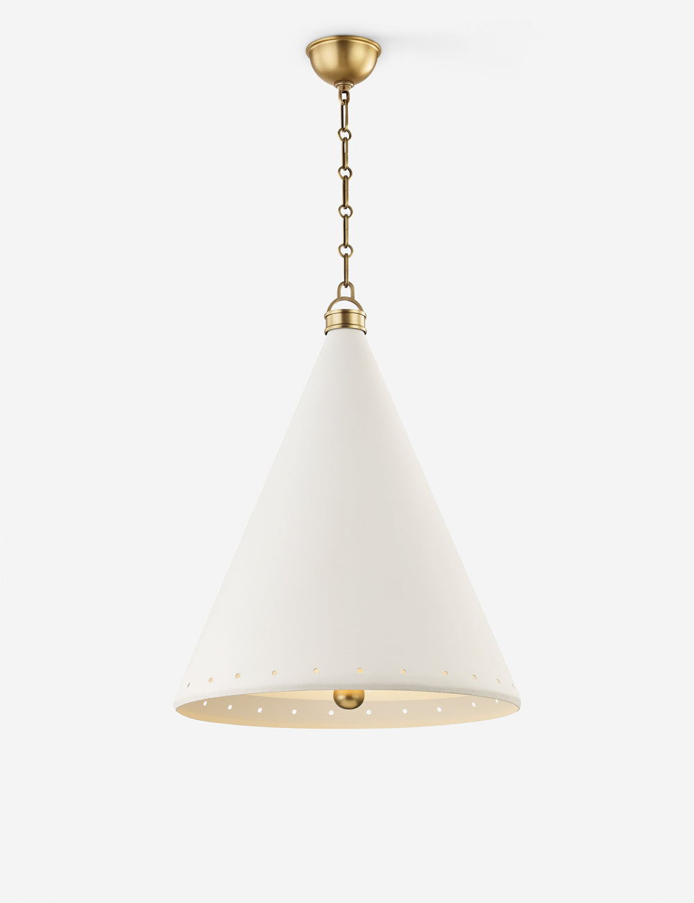 Suspension moderne Dex en laiton vieilli, blanc plâtre - Laiton vieilli, blanc plâtre
