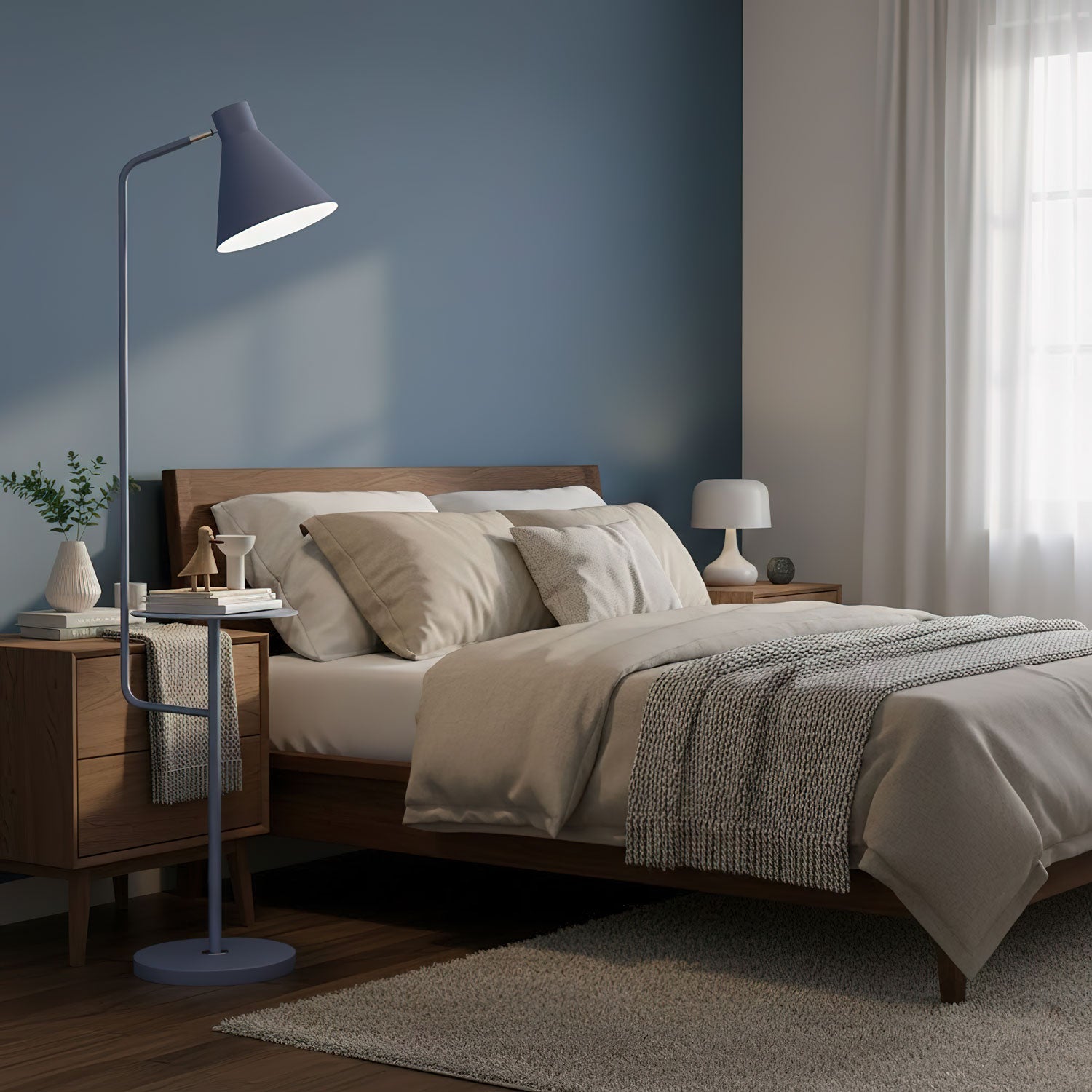 Lampadaire moderne Langston en Marbre Bleu