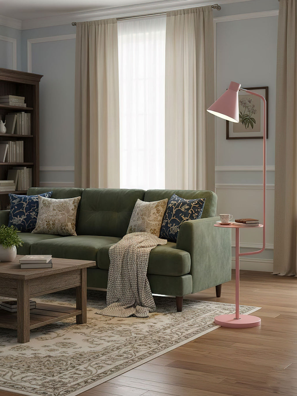 Lampadaire moderne Langston en Marbre Bleu