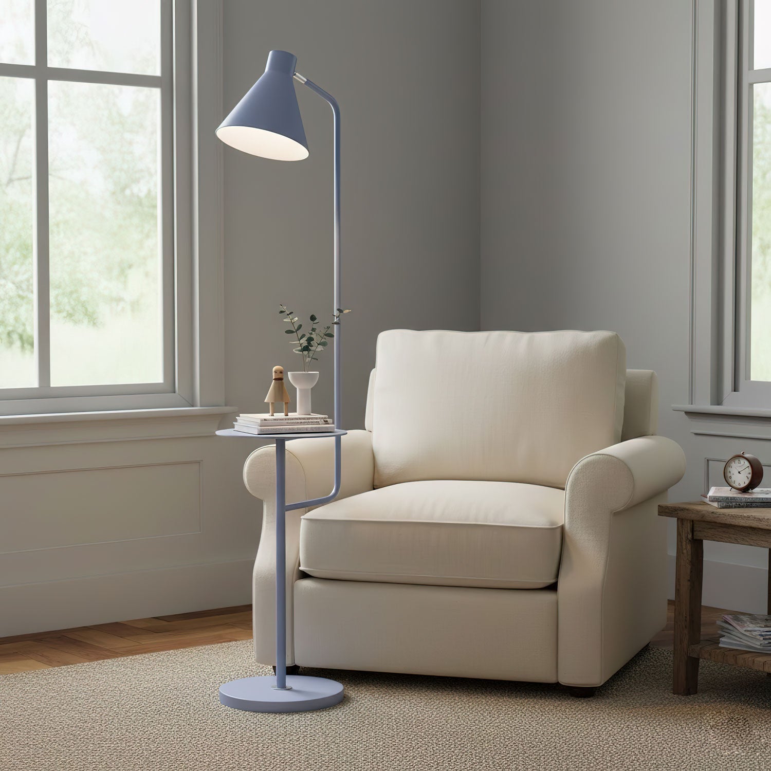 Lampadaire moderne Langston en Marbre Bleu