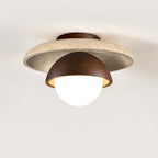 Plafonnier moderne Dov en Foncé noyer et noir travertin