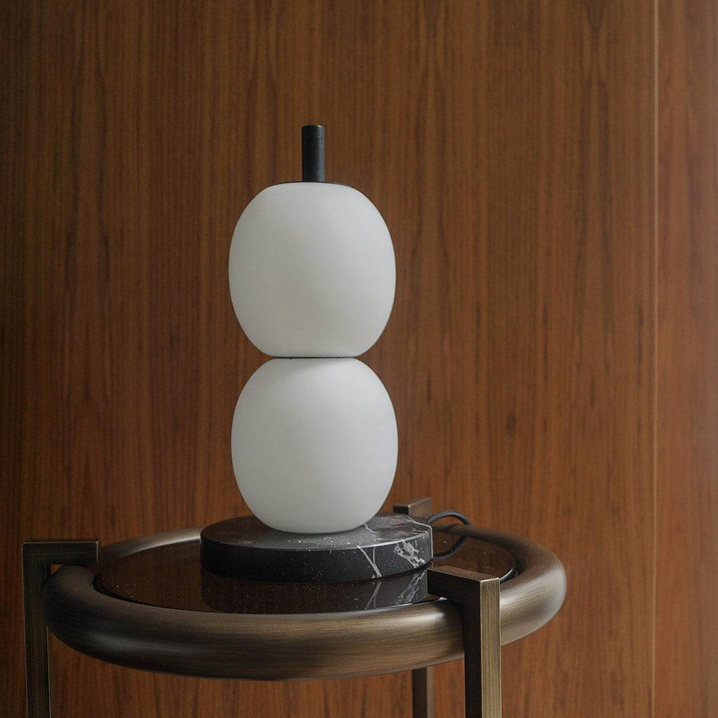 Lampe à poser moderne Rodmar en Noir marbre Blanc