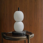 Lampe à poser moderne Rodmar en Noir marbre Blanc