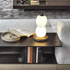 Lampe à poser moderne Rodmar en Noir marbre Blanc