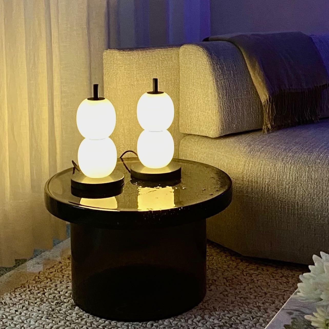 Lampe à poser moderne Rodmar en Noir marbre Blanc
