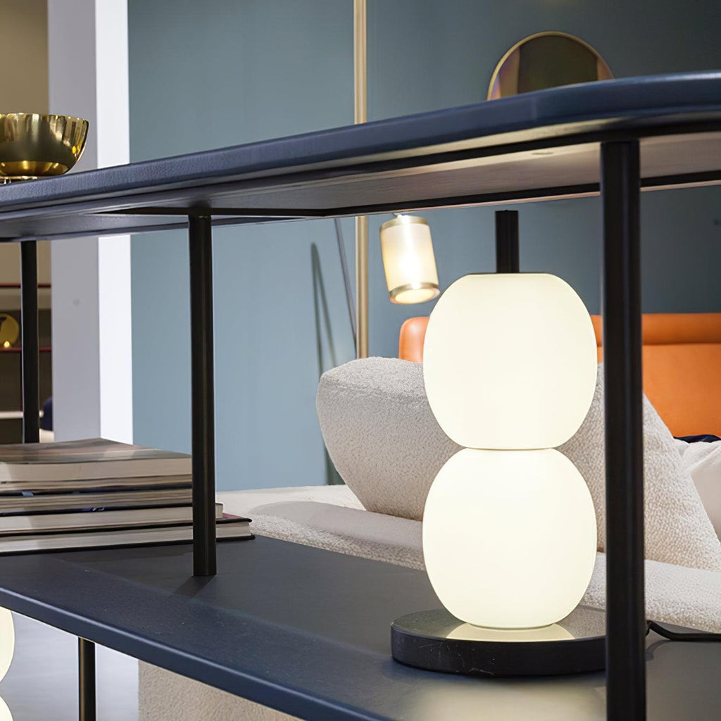 Lampe à poser moderne Rodmar en Noir marbre Blanc