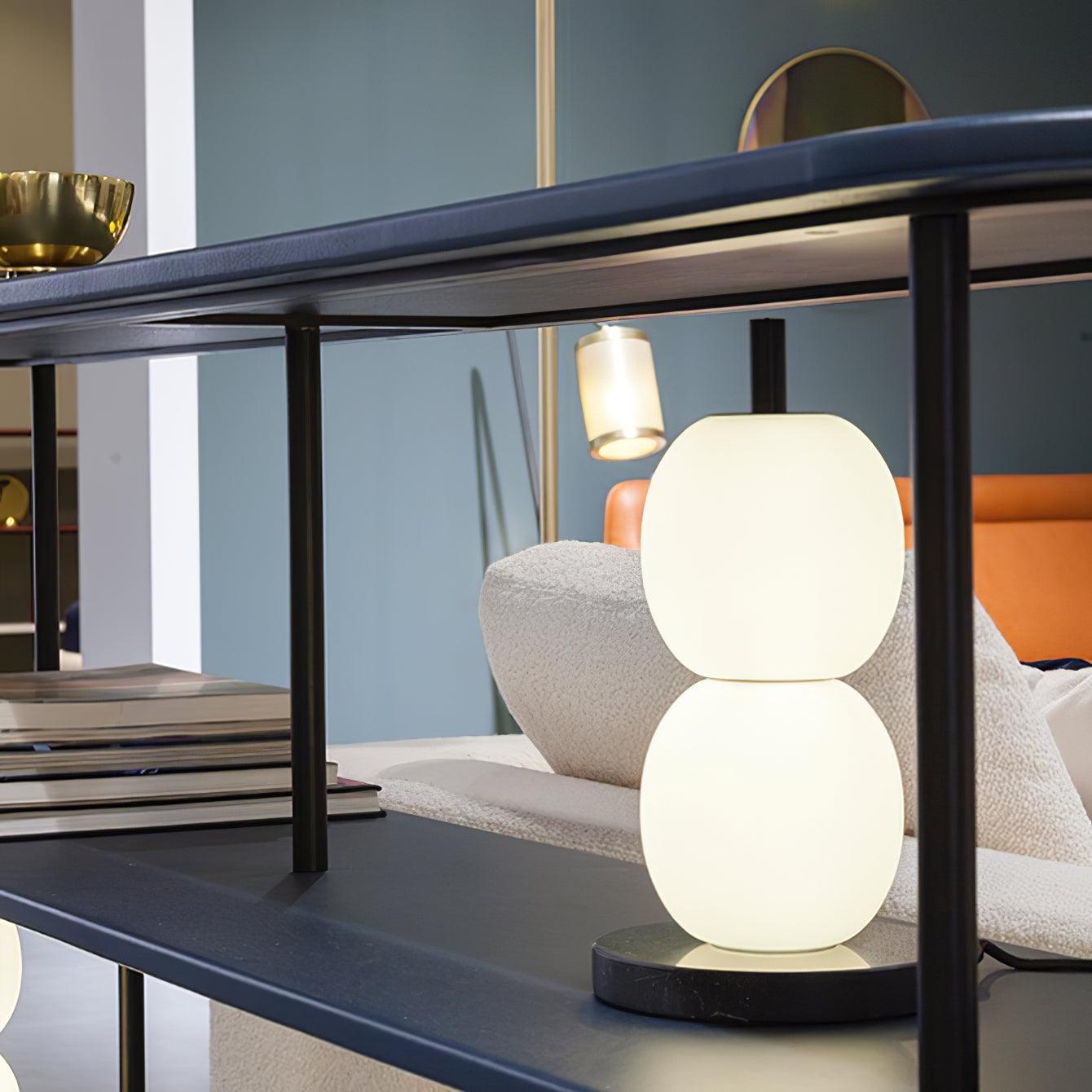 Lampe à poser moderne Rodmar en Noir marbre Blanc