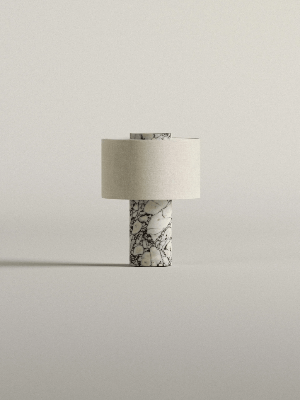 Lampe à poser moderne Rafael en pierre Travertin jaune