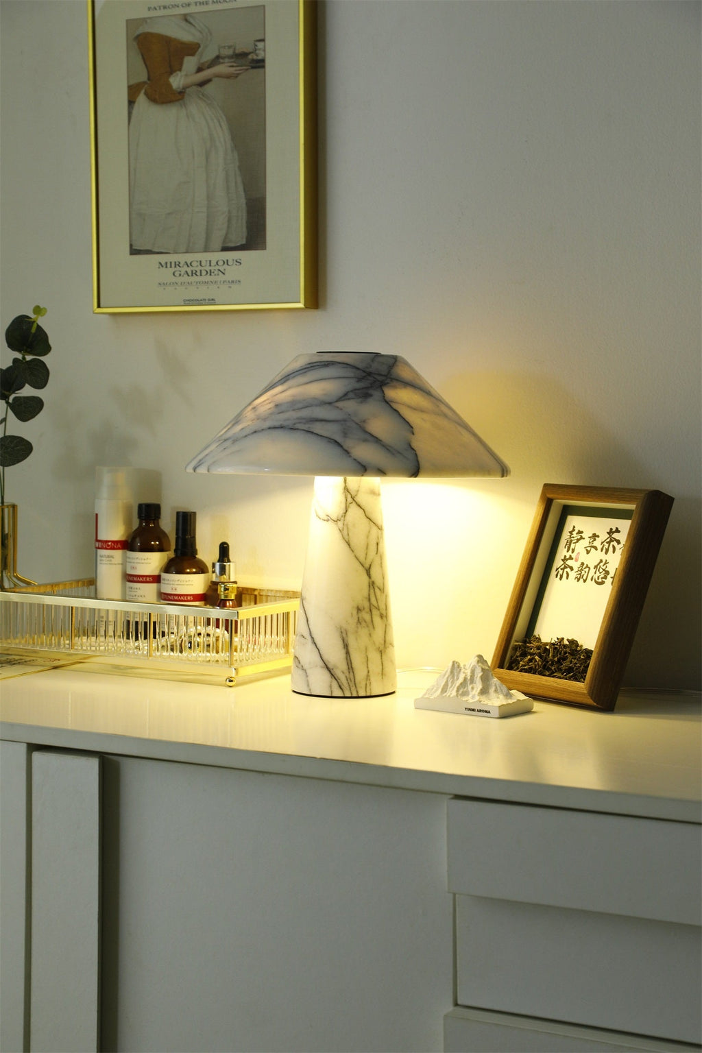 Lampe à poser moderne Rafael en Marbre Blanc