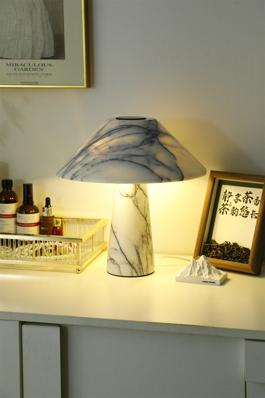 Lampe à poser moderne Rafael en Marbre Blanc
