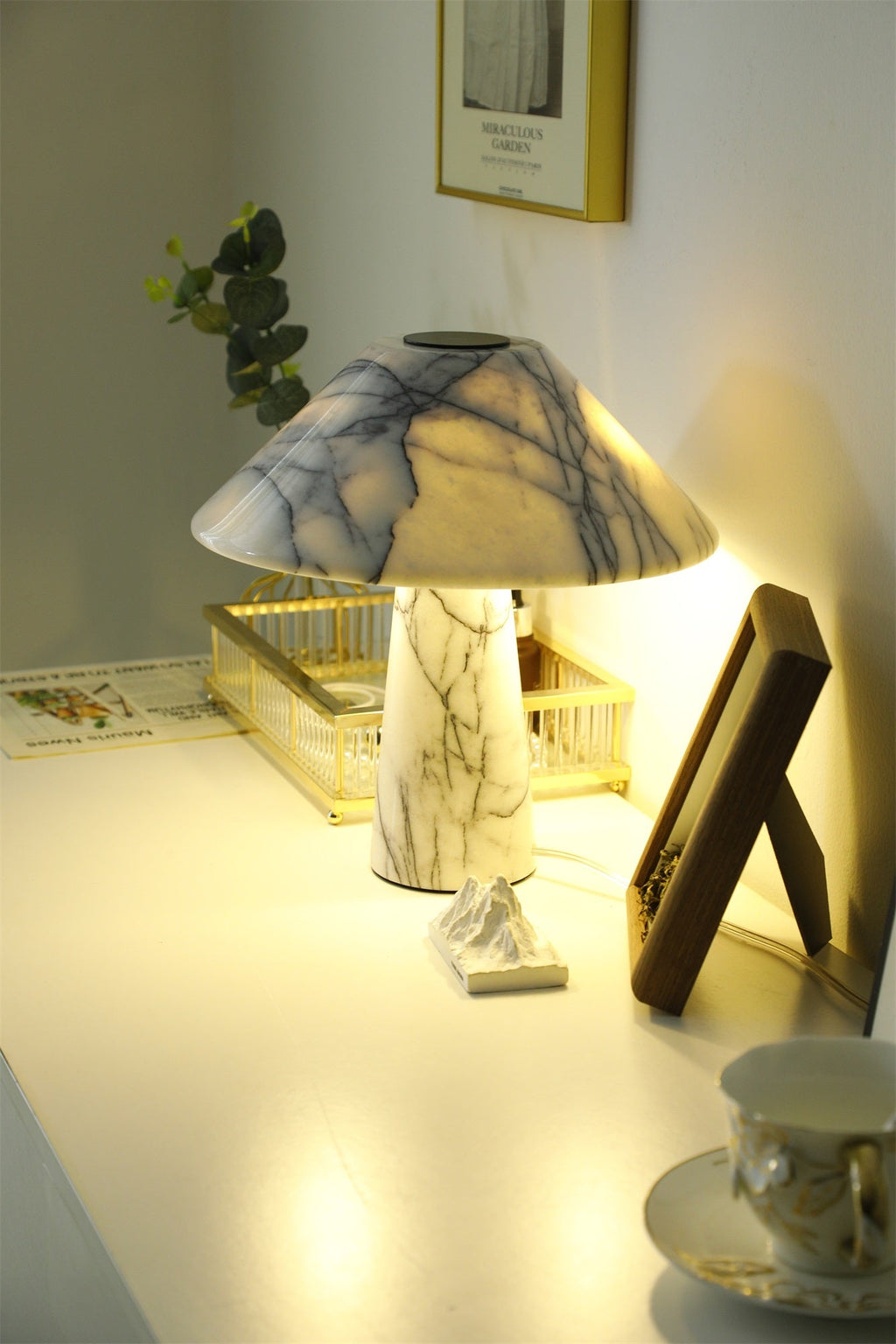 Lampe à poser moderne Rafael en Marbre Blanc