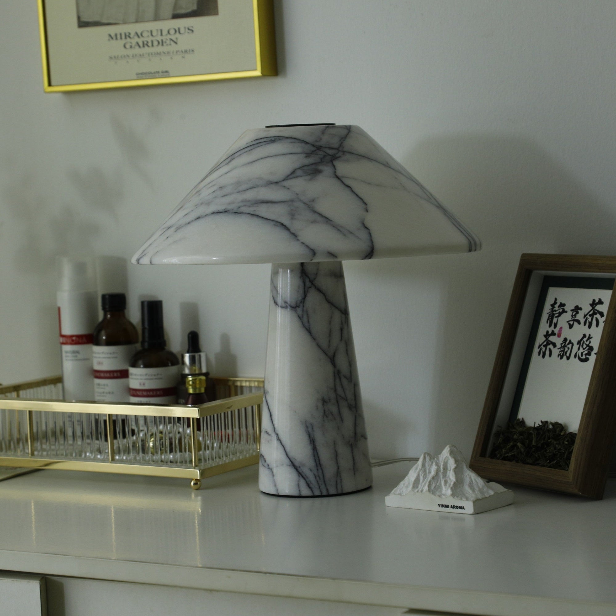Lampe à poser moderne Rafael en Marbre Blanc