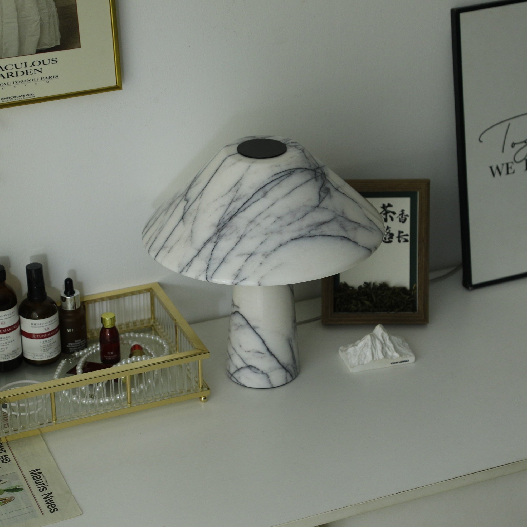 Lampe à poser moderne Rafael en Marbre Blanc