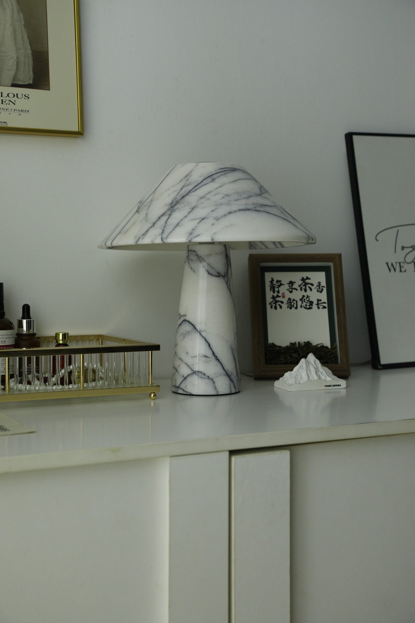 Lampe à poser moderne Rafael en Marbre Blanc