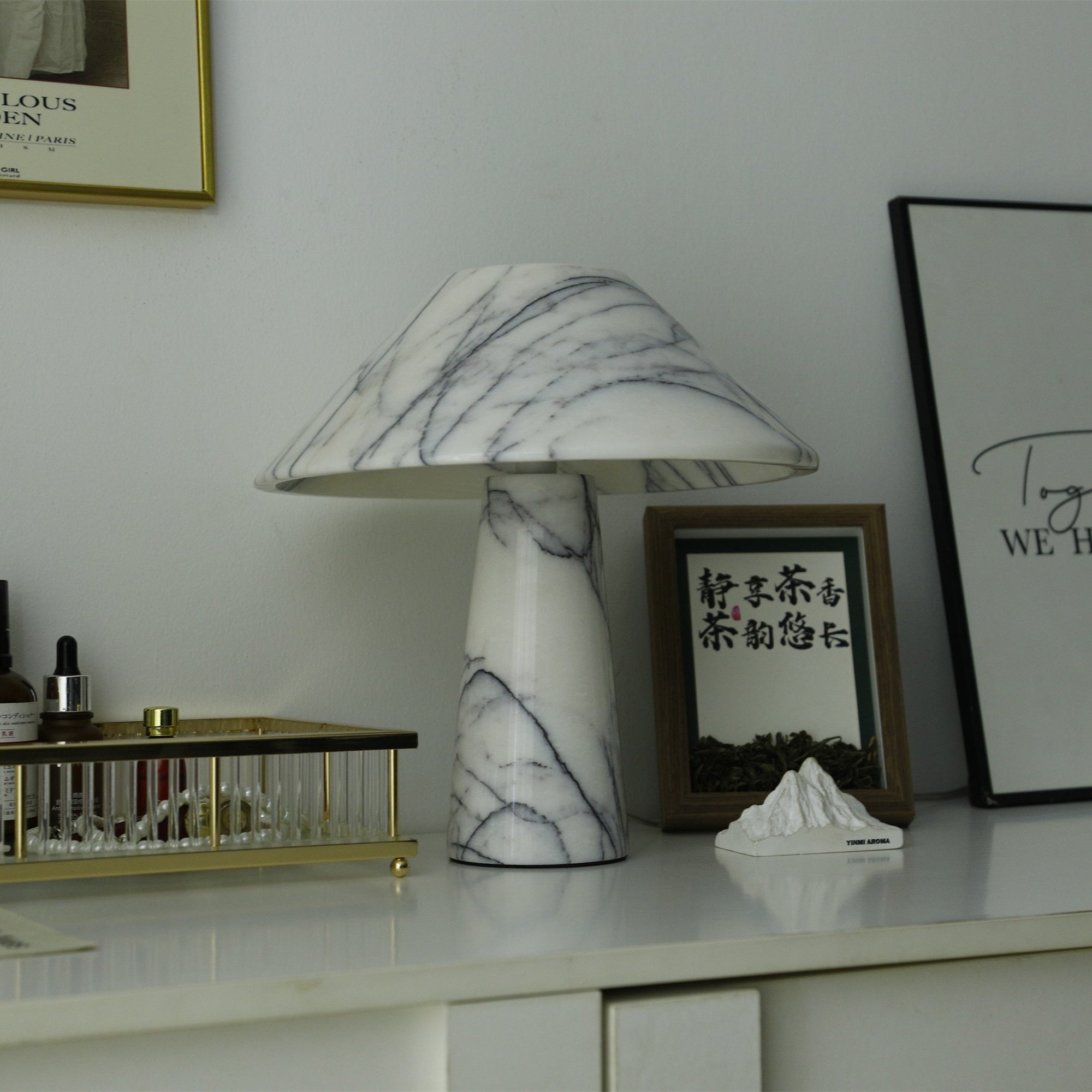 Lampe à poser moderne Rafael en Marbre Blanc