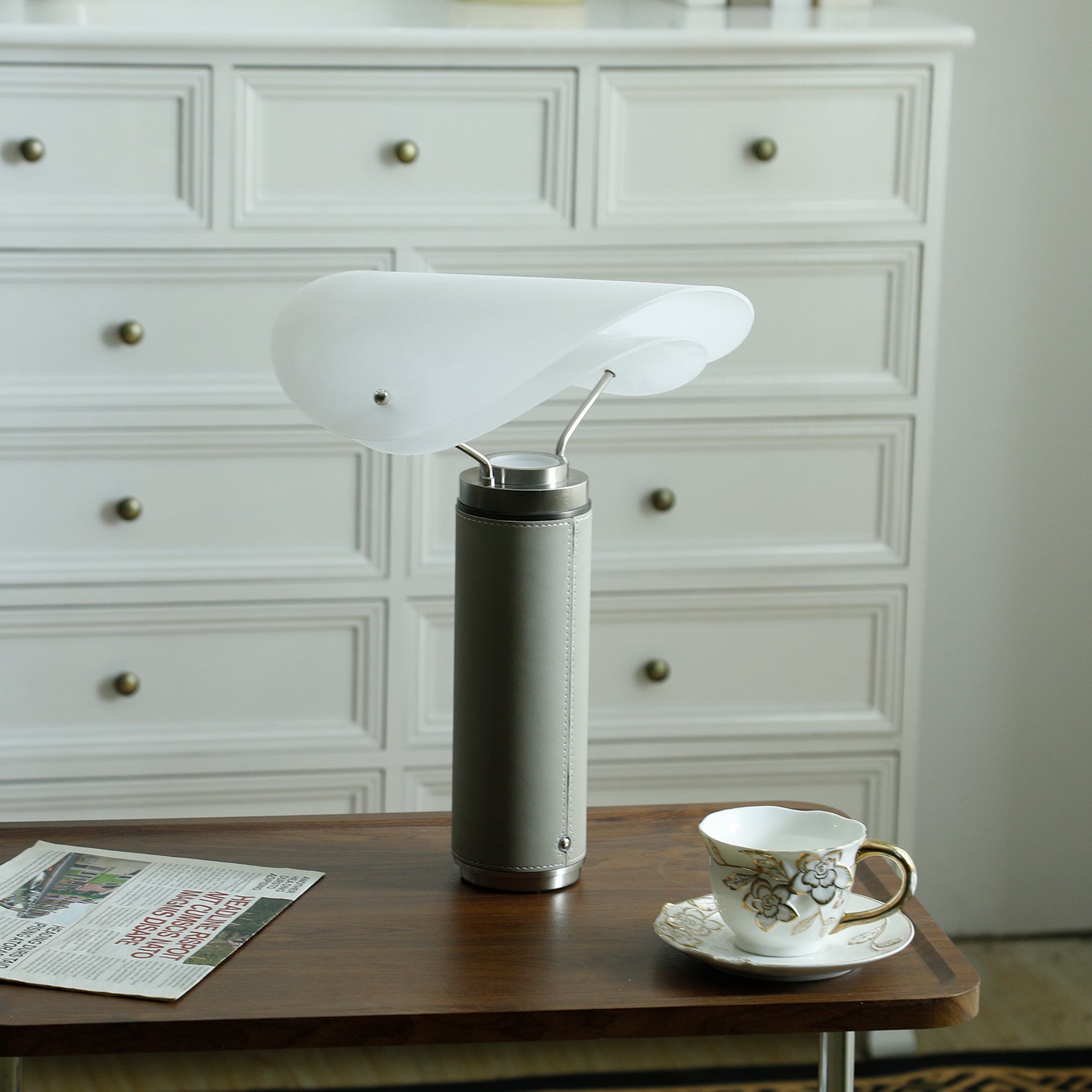 Lampe à poser moderne Rafael en Travertin, Marbre