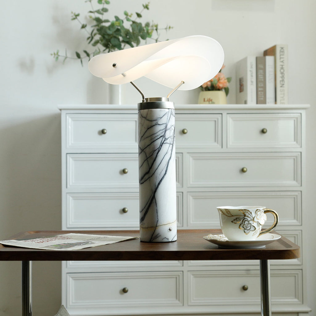Lampe à poser moderne Rafael en Travertin, Marbre