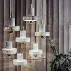 Suspension moderne Torbjorn en Marbre Or et blanc