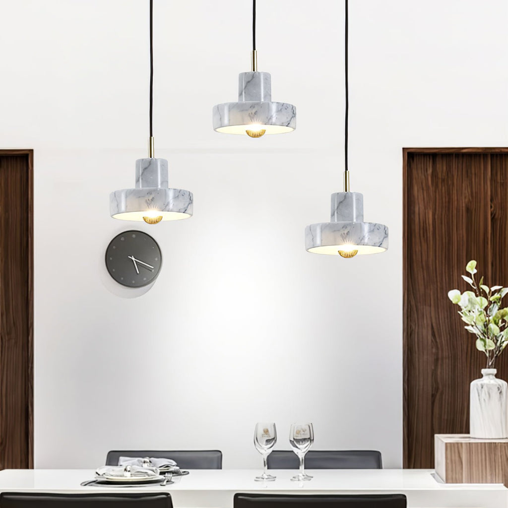 Suspension moderne Torbjorn en Marbre Or et blanc