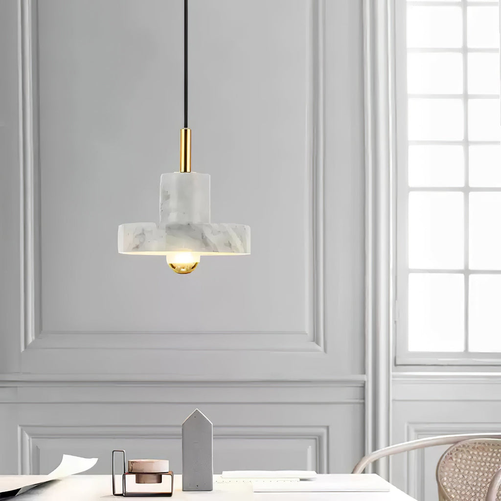 Suspension moderne Torbjorn en Marbre Or et blanc