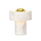 Lampe à poser moderne Hallvard en Marbre Or et blanc