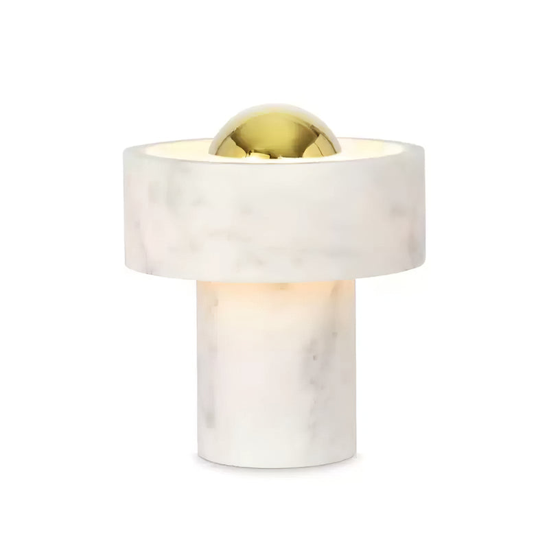 Lampe à poser moderne Hallvard en Marbre Or et blanc