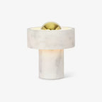 Lampe à poser moderne Hallvard en Marbre Or et blanc