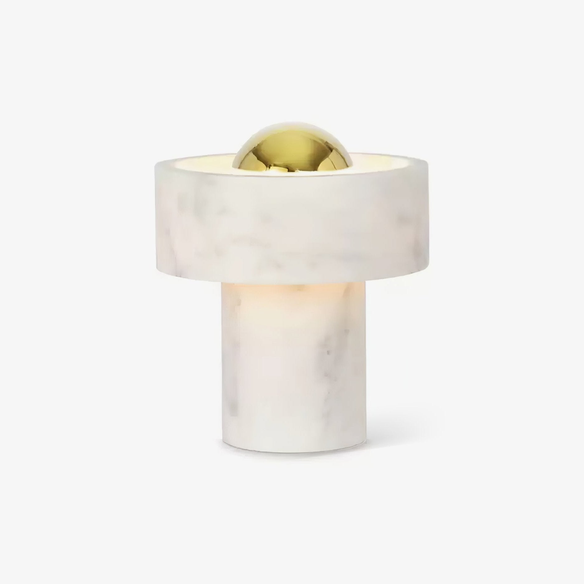 Lampe à poser moderne Hallvard en Marbre Or et blanc