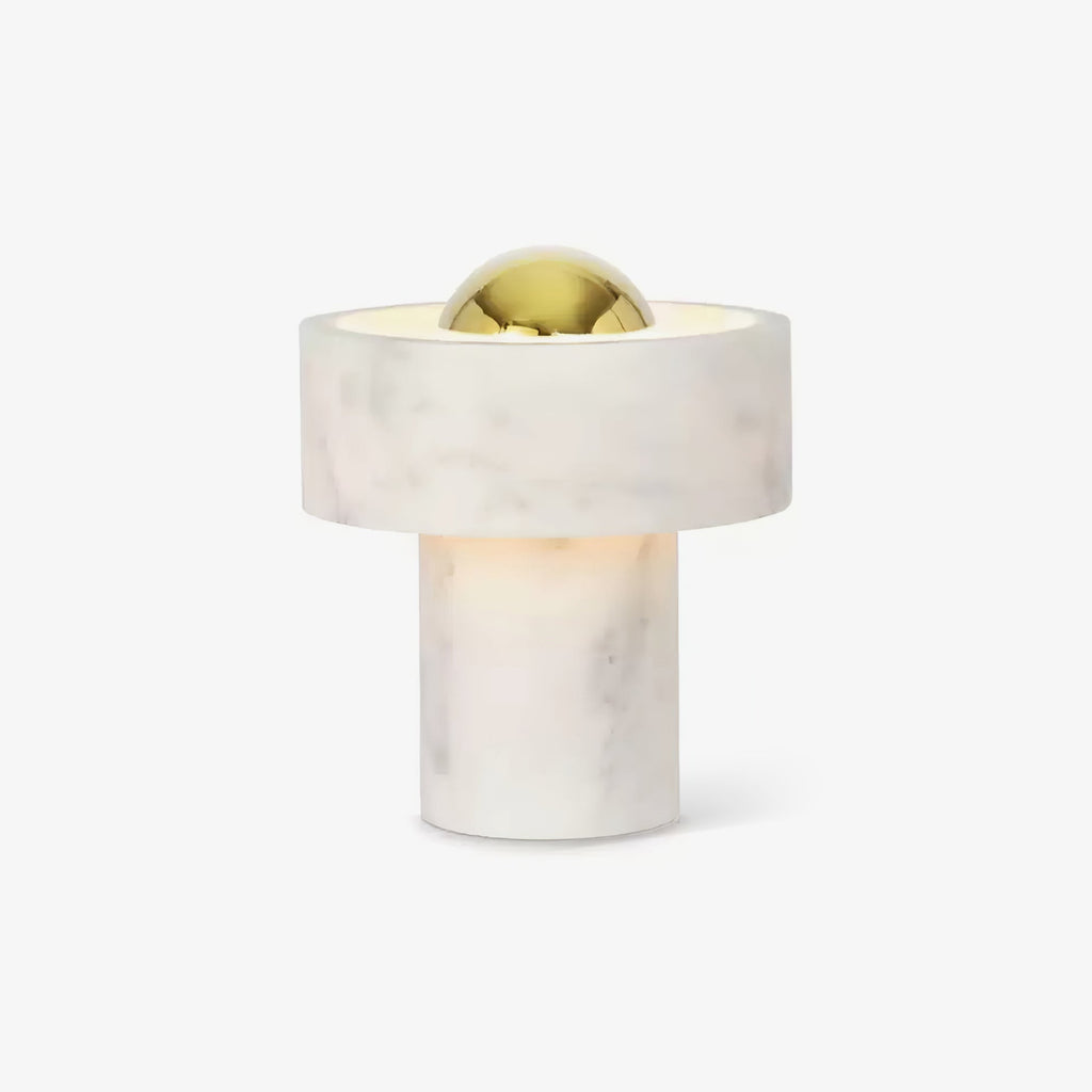 Lampe à poser moderne Hallvard en Marbre Or et blanc