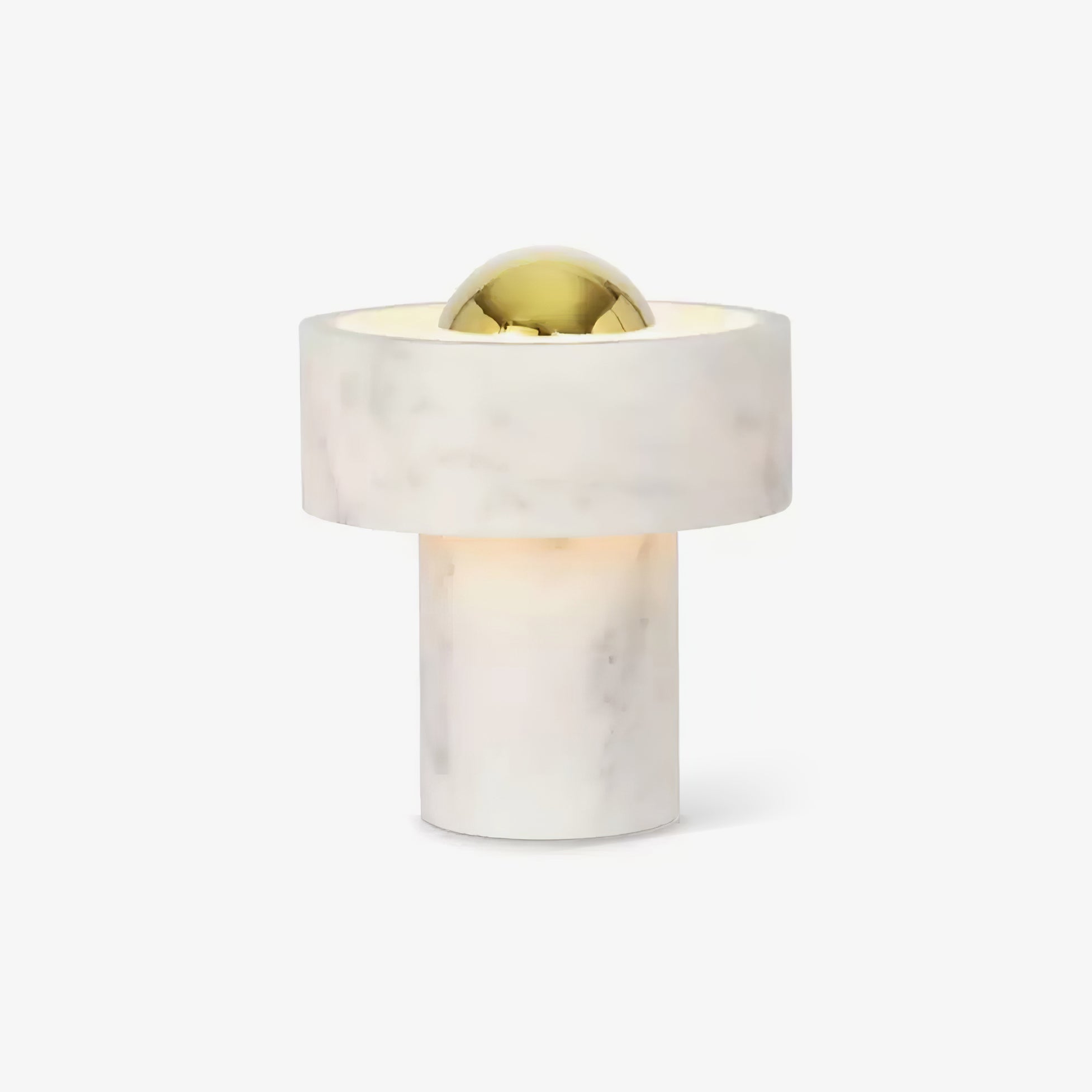 Lampe à poser moderne Hallvard en Marbre Or et blanc